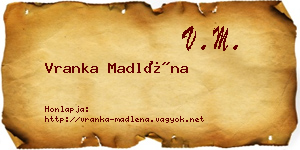 Vranka Madléna névjegykártya